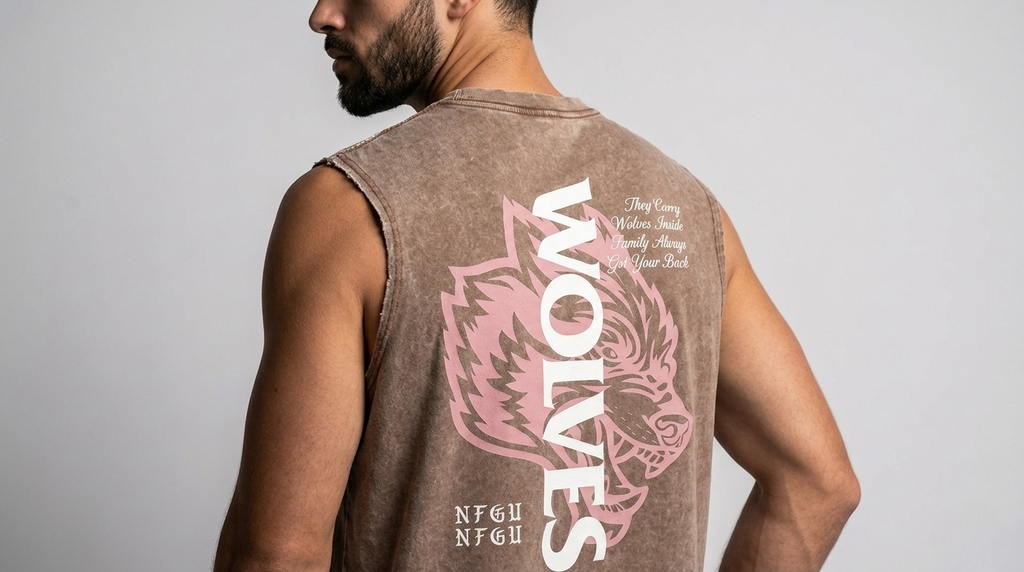 Vintage wolf (חום-ורוד)