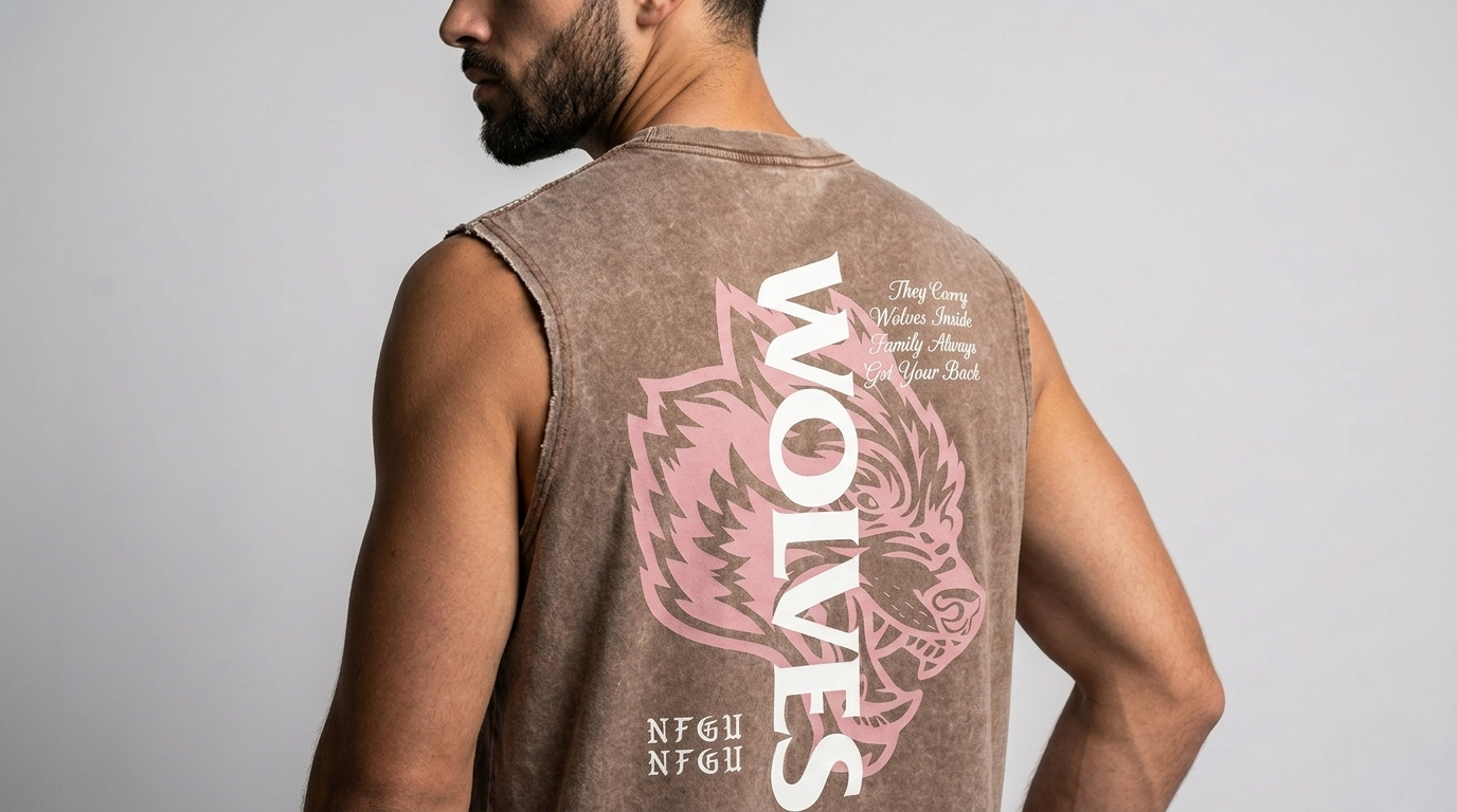Vintage wolf (חום-ורוד)